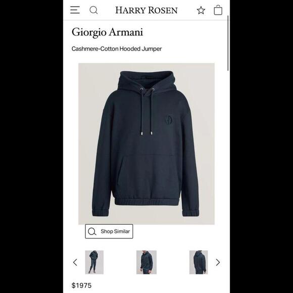 Set-GIORGIO ARMANI Cashmere-Cotton Hoodie/Sweatpants Navy Made In Italy $3500 - Picture 3 of 15